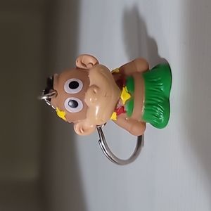 Vintage 1980's Star Awards Monkey Hula Dancer Keychain